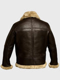 Men’s Brown Shearling Lined Aviator Bomber Jacket