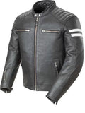 Mens Padded Leather Motorcycle Jacket