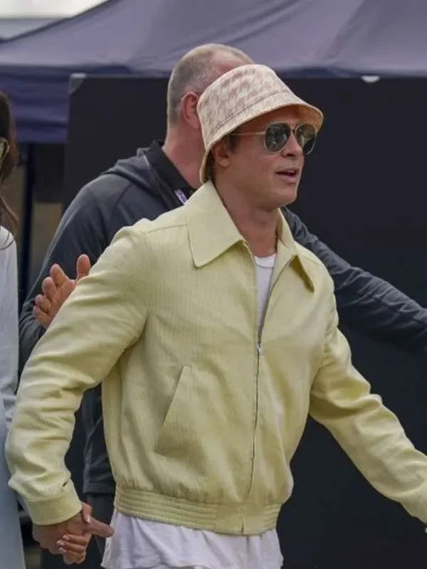 brad pitt f1 2025 yellow jacket.