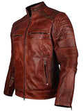cafe racer leather biker jacket.