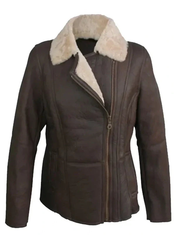 jessica vegan aviator leather jacket