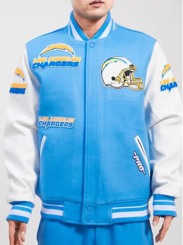 mashup los angeles chargers varsity jacket