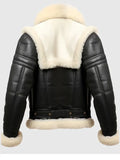 mens bomber leather aviator shearling jacket.
