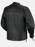 mens cafe racer black leather jacket..