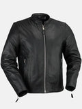 mens cafe racer black leather jacket