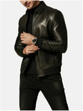 mens classic black leather jacket