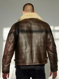 navy m 445a flight leather shearling jacket..