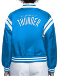 oklahoma city thunder blue full count satin jacket.