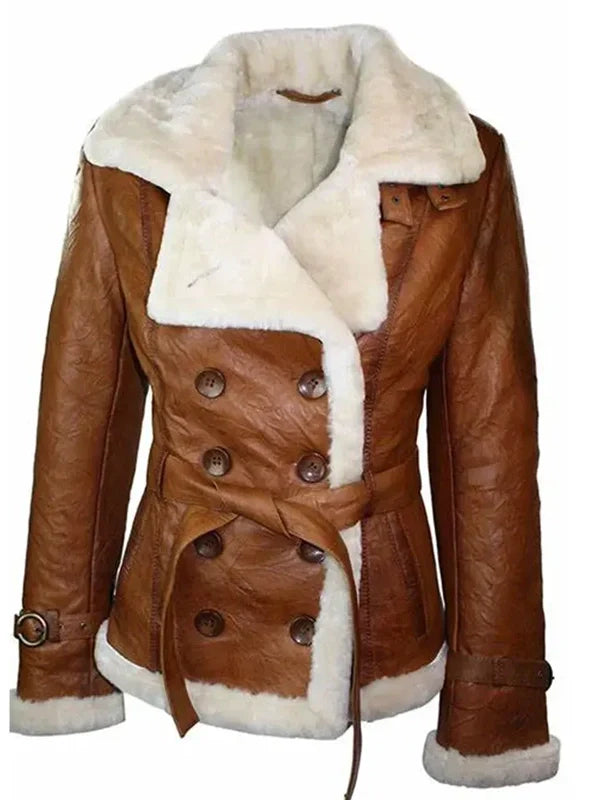 rachael aviator double breasted leather jacket