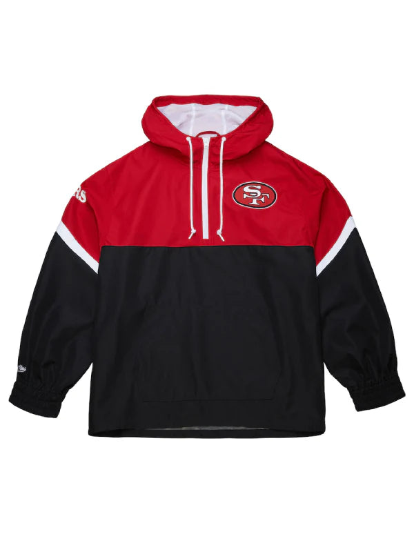 san francisco 49ers tie breaker anorak half zip jacket..