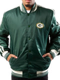 starter bay packers green satin jacket