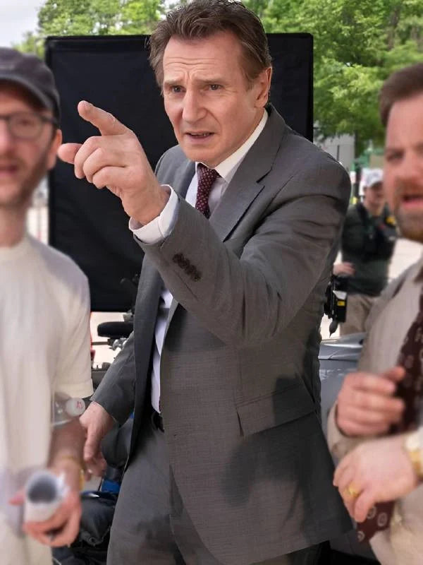 the naked gun liam neeson suit..