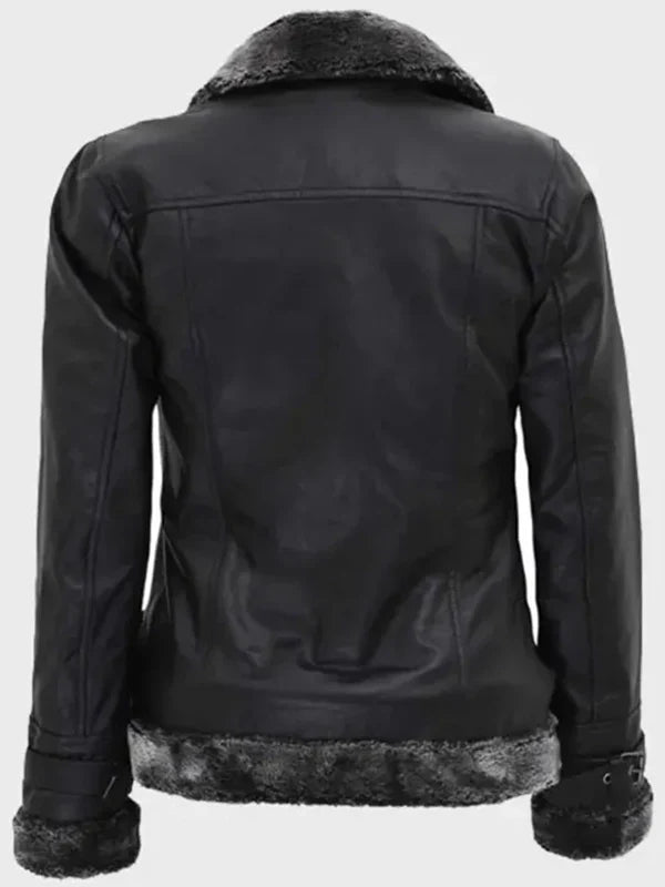 timothy designer soft shearling leather jacket.