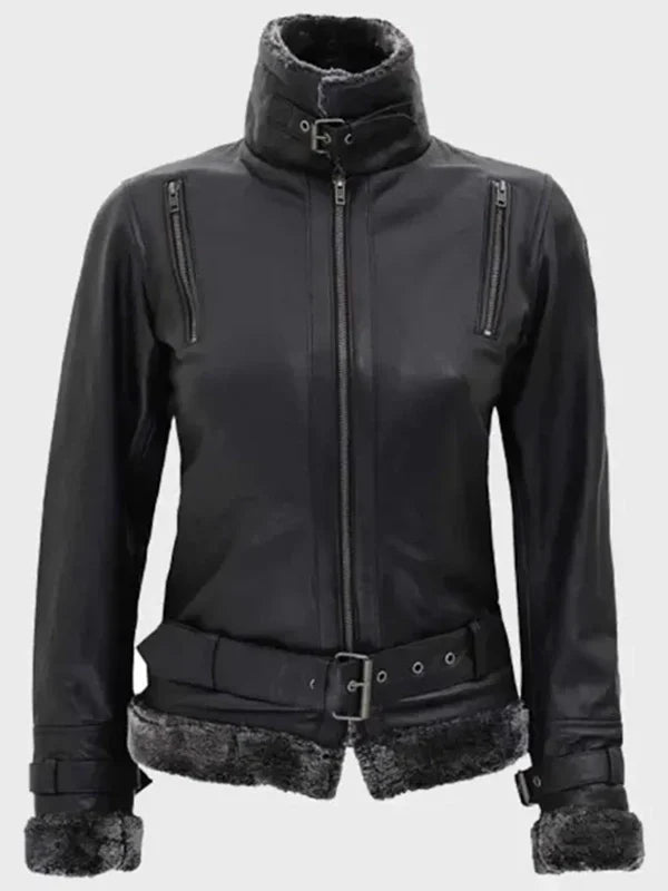 timothy designer soft shearling leather jacket