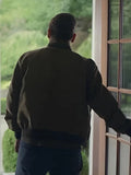 your friends neighbors 2025 jon hamm brown bomber jacket.