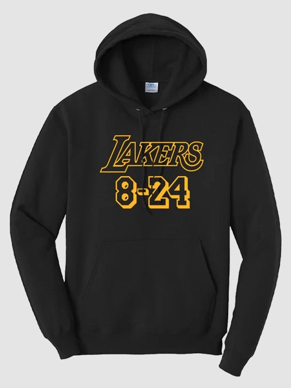 Lakers Kobe 8-24 Wordmark Logo Black Hoodie