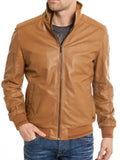 Men’s Casual Bomber Camel Brown Jacket