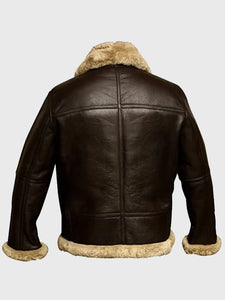 Men’s Brown Shearling Lined Aviator Bomber Jacket
