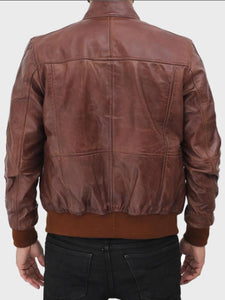 Mens Brown Biker Bomber Jacket