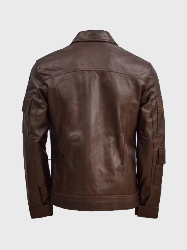 Men’s Waxed Brown Biker Leather Jacket