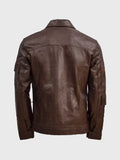 Men’s Waxed Brown Biker Leather Jacket