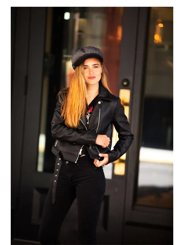 Women’s Casual Black Leather Blazer