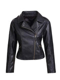 Women’s Quilted Style Black Leather Jacket.
