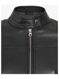Womens Short Body Cafe Racer Leather Jacket..