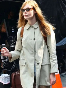 a complete unknown elle fanning off white jacket...