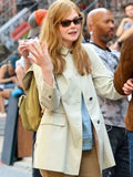 a complete unknown elle fanning off white jacket..