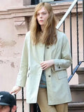 a complete unknown elle fanning off white jacket