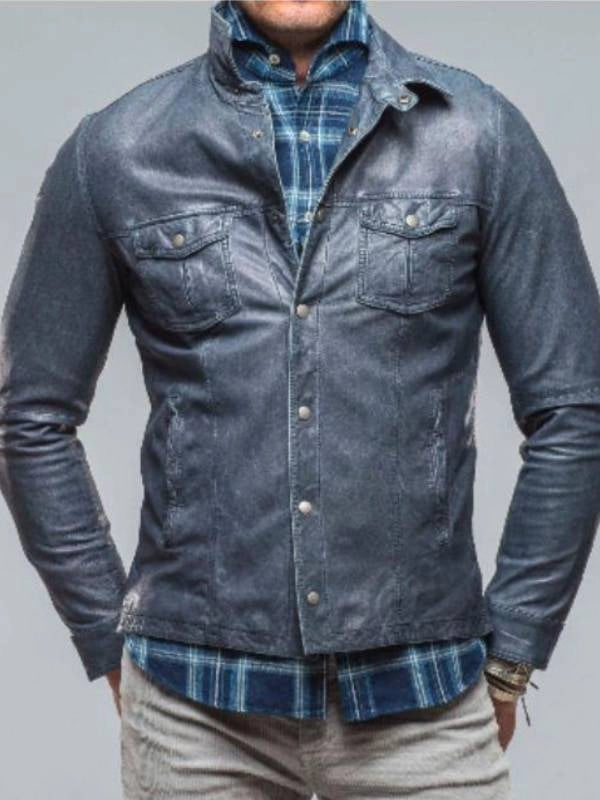 americas got talent s20 blue washed leather jacket.