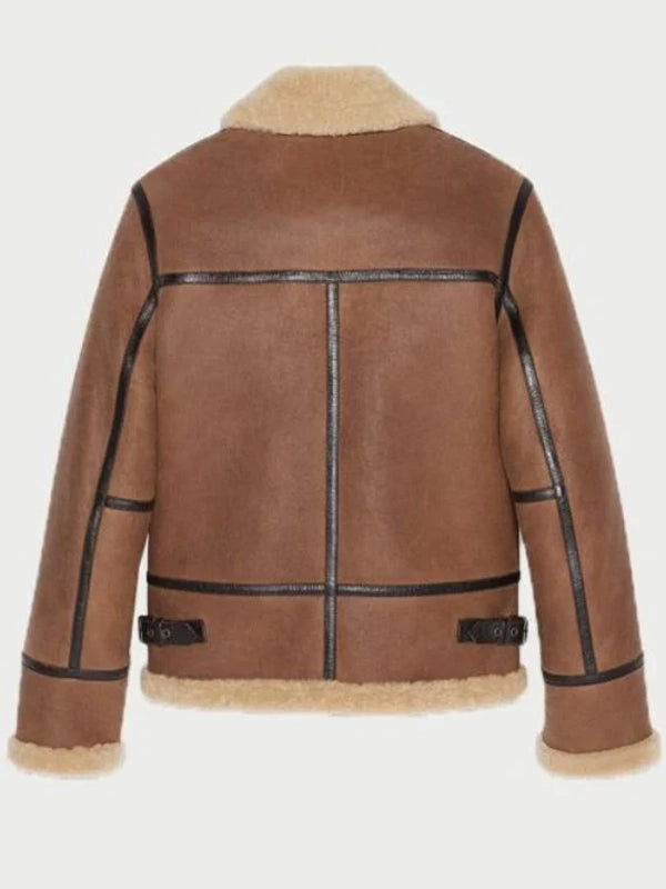 anderson light brown aviator shearling jacket.