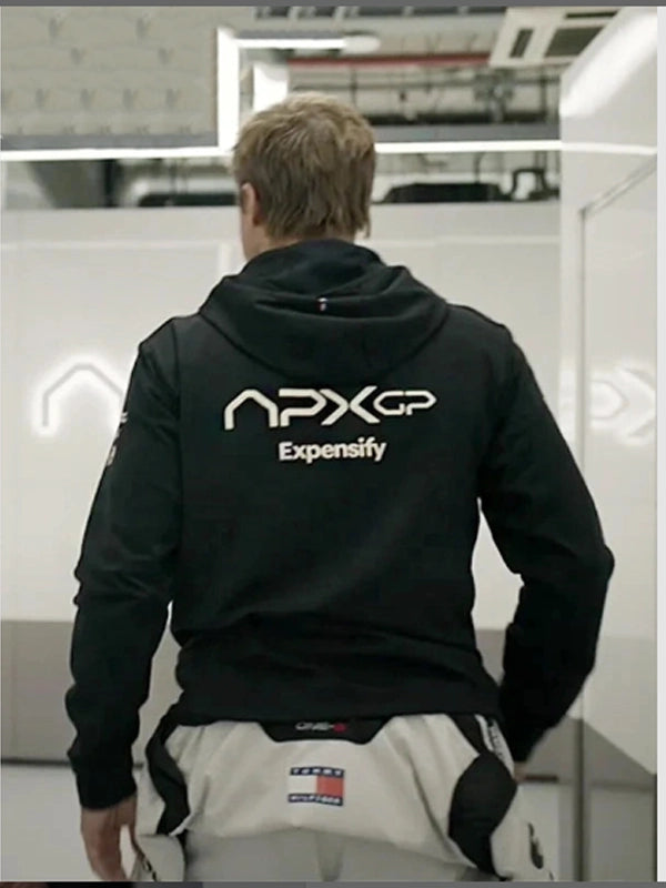 Apx GP F1 Brad Pitt Black Hoodie Jacket