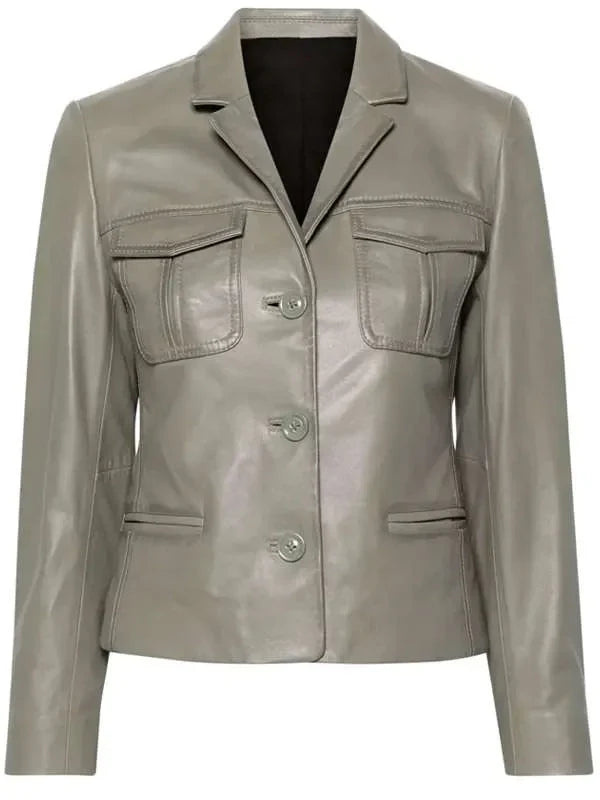 ballard samira parker leather blazer
