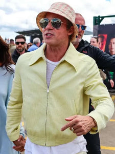 brad pitt f1 2025 yellow jacket..
