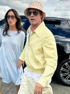 brad pitt f1 2025 yellow jacket.
