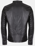 burton mandarin collar black leather jacket..
