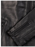 burton mandarin collar black leather jacket..