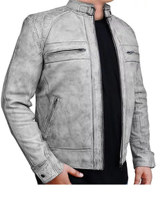 cafe race wax distressed biker jacket..