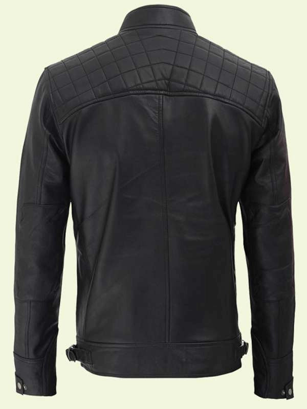 cafe racer black leather jacket.