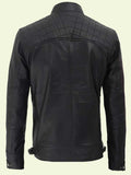 cafe racer black leather jacket.