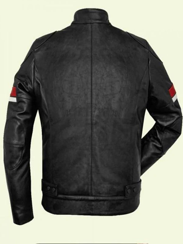 cafe racer black real leather jacket.