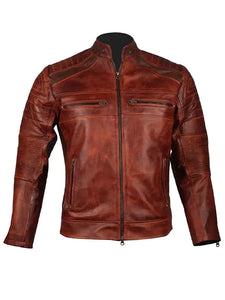 cafe racer leather biker jacket