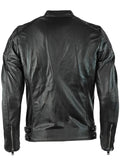 cafe racer mens leather black jacket.