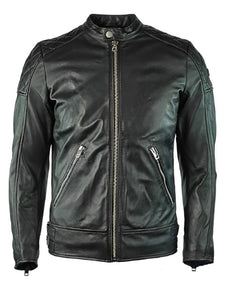 cafe racer mens leather black jacket