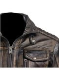 cafe racer multi pockets biker jacket...