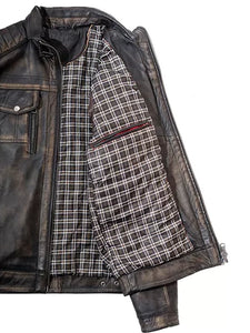 cafe racer multi pockets biker jacket..