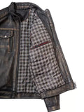 cafe racer multi pockets biker jacket..