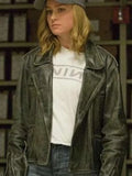 captain marvel brie larson black leather jacket